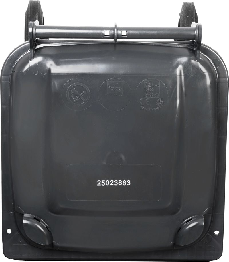 Pubelă Europlast 120L din HDPE neagră, cu roți pentru deșeuri