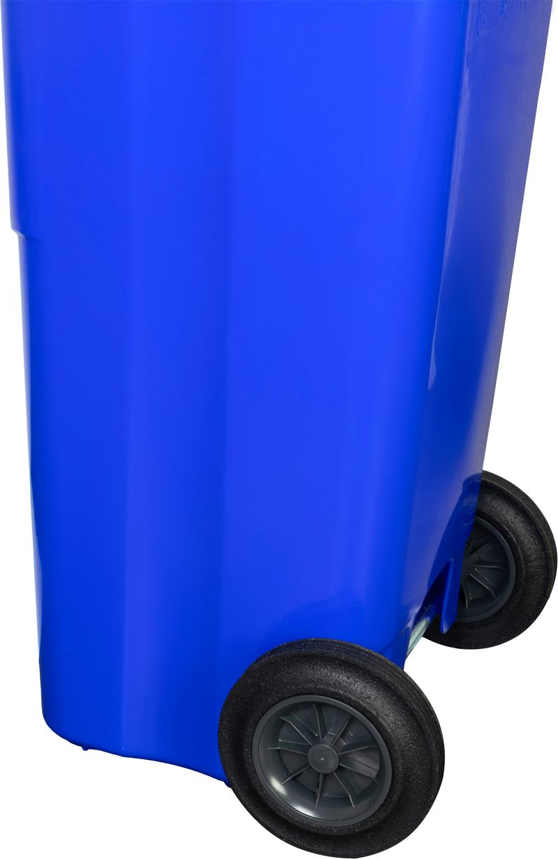 Pubelă Europlast 120 L din HDPE, albastră, cu roți, pentru deșeuri