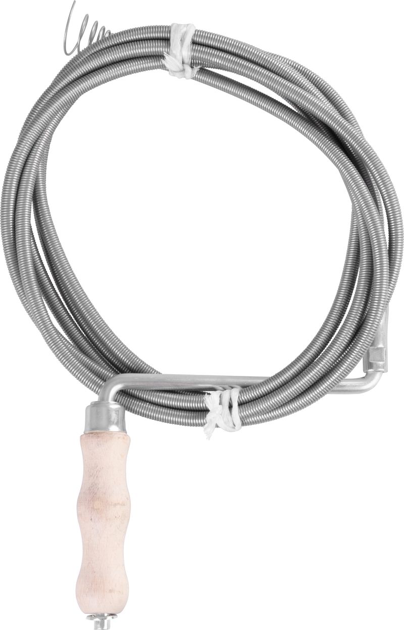 Spirală pentru desfundat țevi KPZ 20 m, 2,50/11,20 mm, cu mâner din lemn