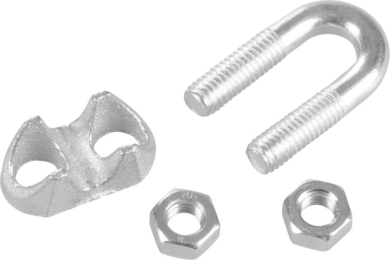 Clema zincată pentru cablu de oțel 10 mm cu două piulițe, Strend Pro