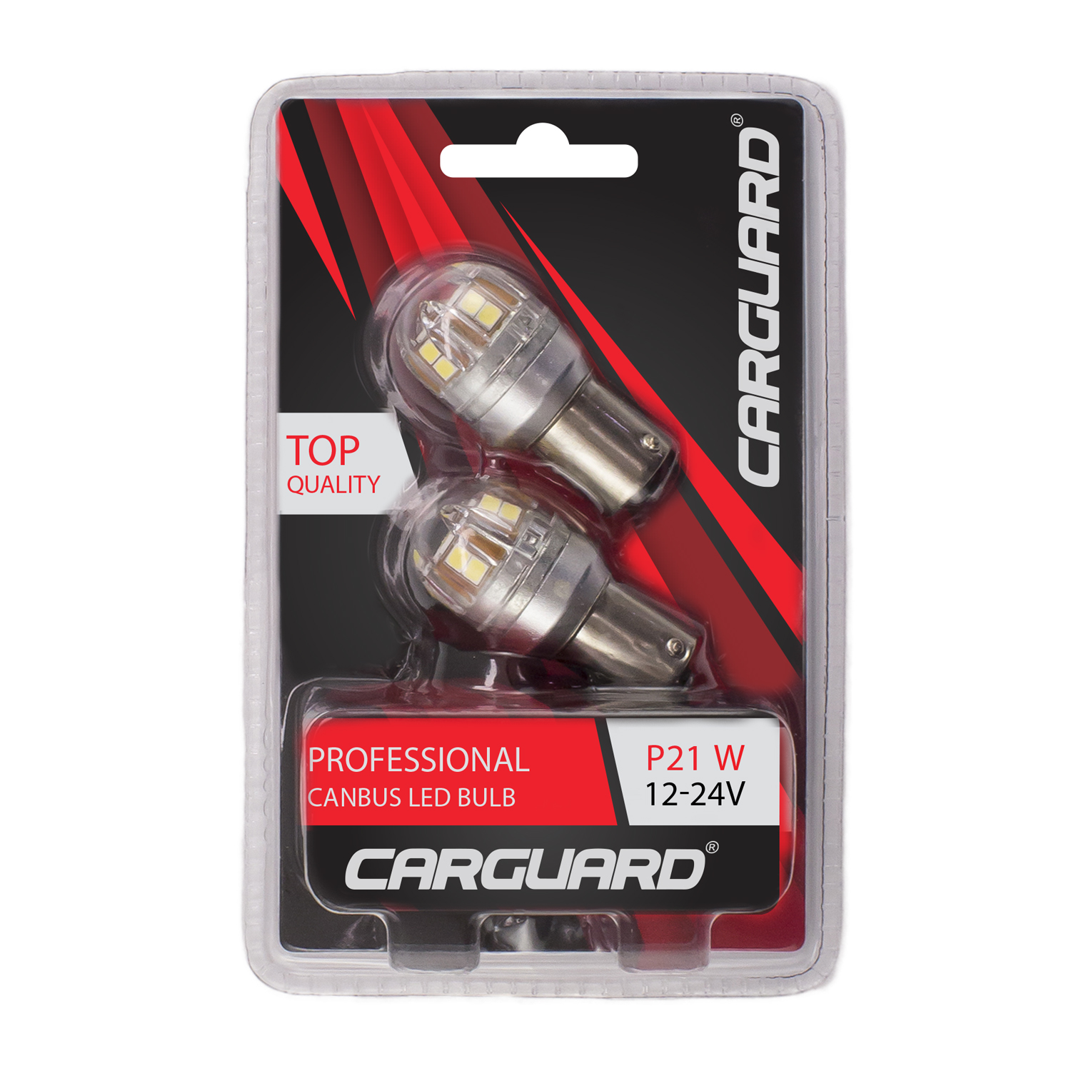 Set 2x becuri LED auto P21W BA15S Canbus 12-24V, alb 880 lm CarGuard