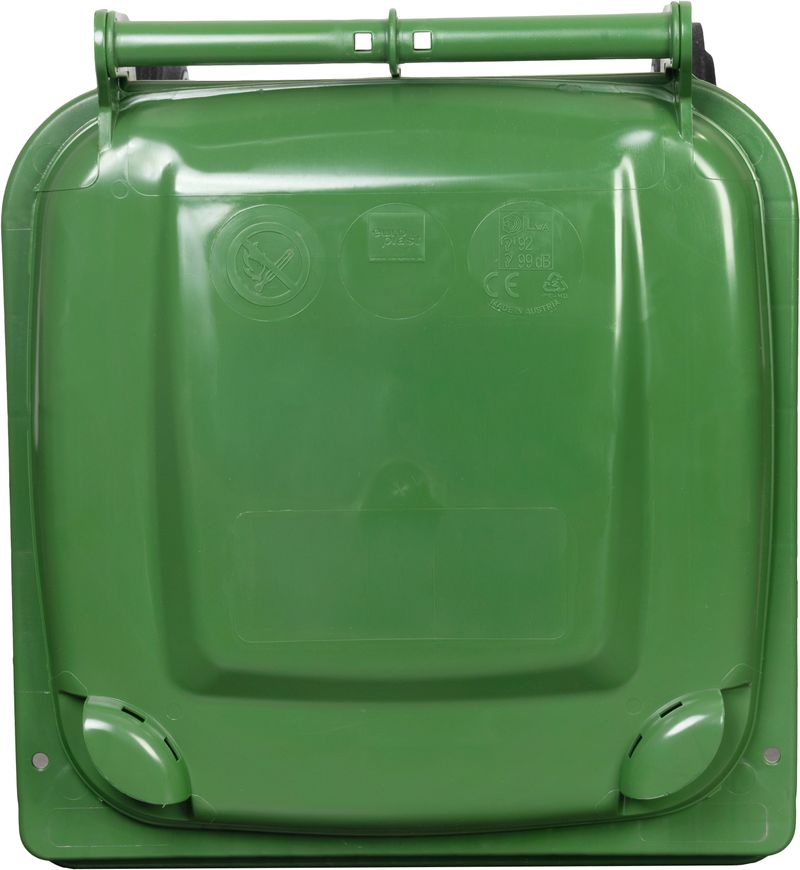 Pubelă Europlast 120L din HDPE, verde, cu roți pentru colectarea deșeurilor