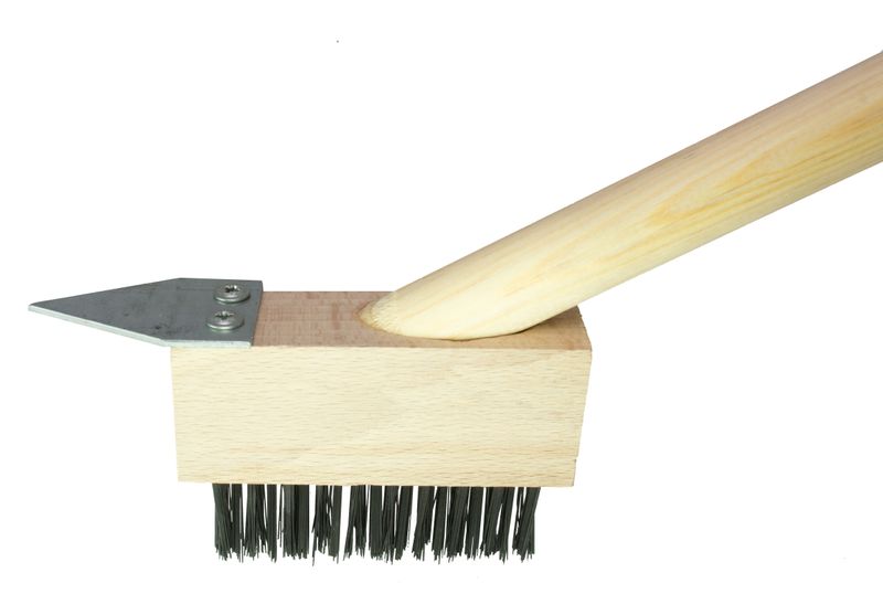 Perie pentru rosturi pavaj Strend Pro, 100×40×35 mm, cu coadă din lemn 140 cm
