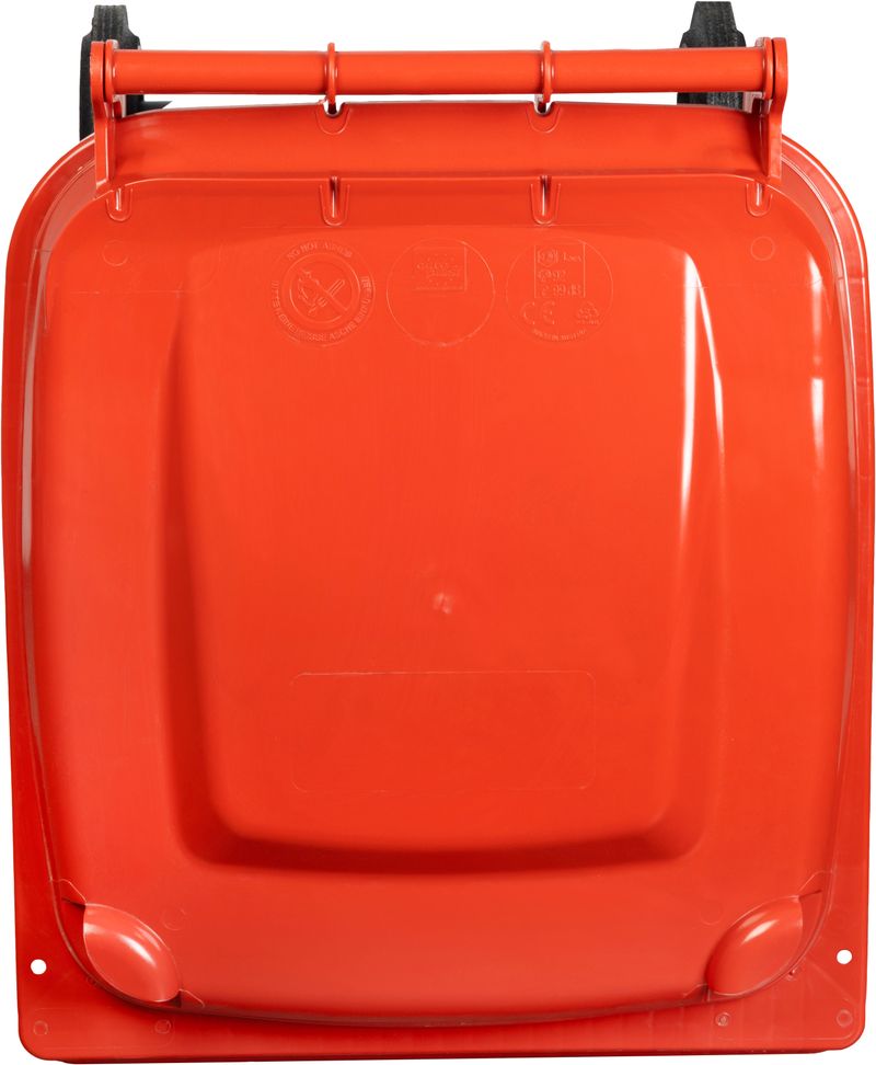 Pubelă Europlast 240 L din HDPE, roșie, cu capac și roți pentru deșeuri