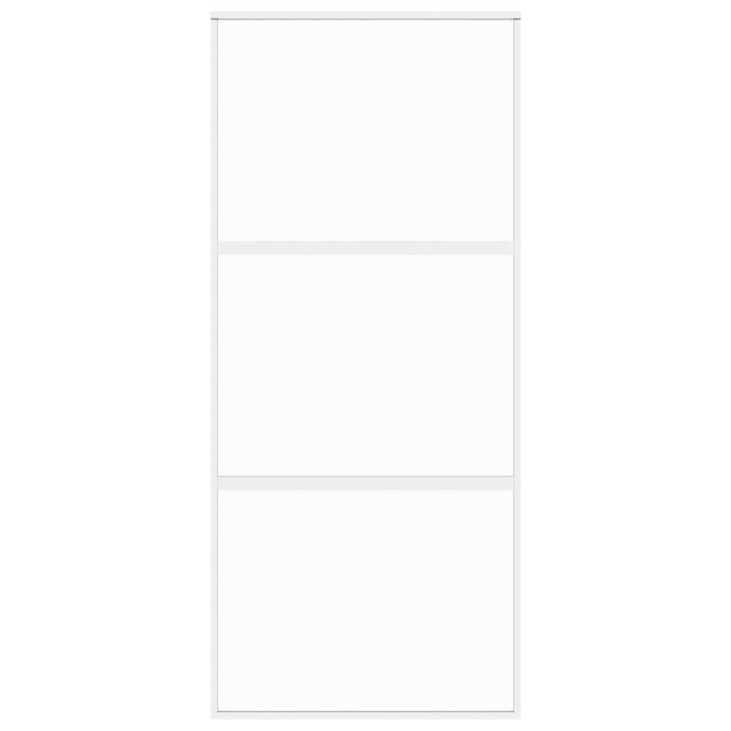 Ușă glisantă, alb, 90x205 cm, sticlă securizată/aluminiu GartenMobel Dekor