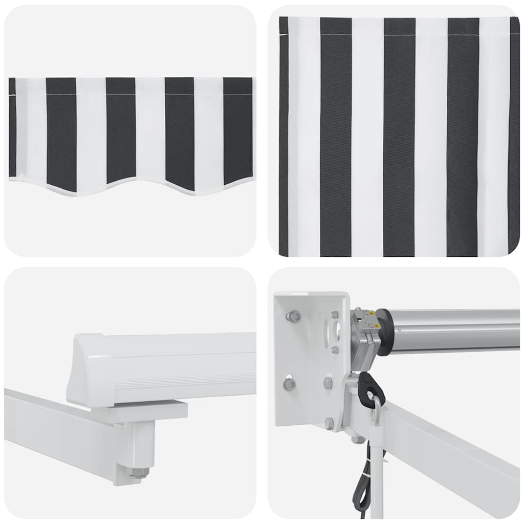 Copertină retractabilă antracit/alb, 4,5x3 m, textil/aluminiu GartenMobel Dekor