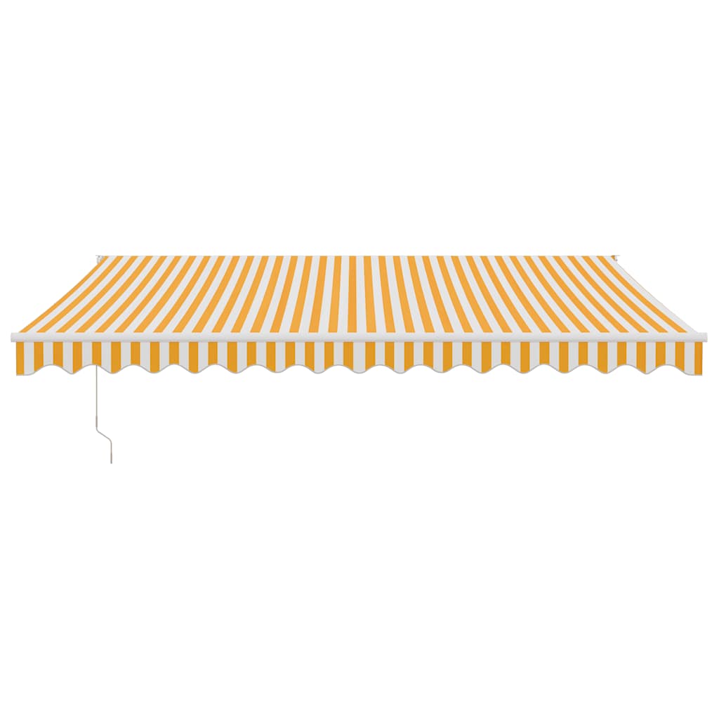Copertină retractabilă automată, galben și alb, 4x3 m GartenMobel Dekor