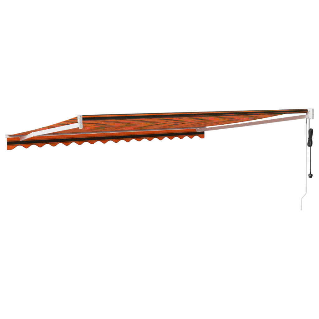 Copertină retractabilă automată, portocaliu și maro, 4,5x3 m GartenMobel Dekor