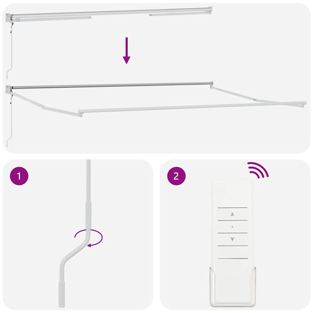 Cortina Retractabilă Manual Gri deschis 400 × 300 cm țesătură GartenMobel Dekor