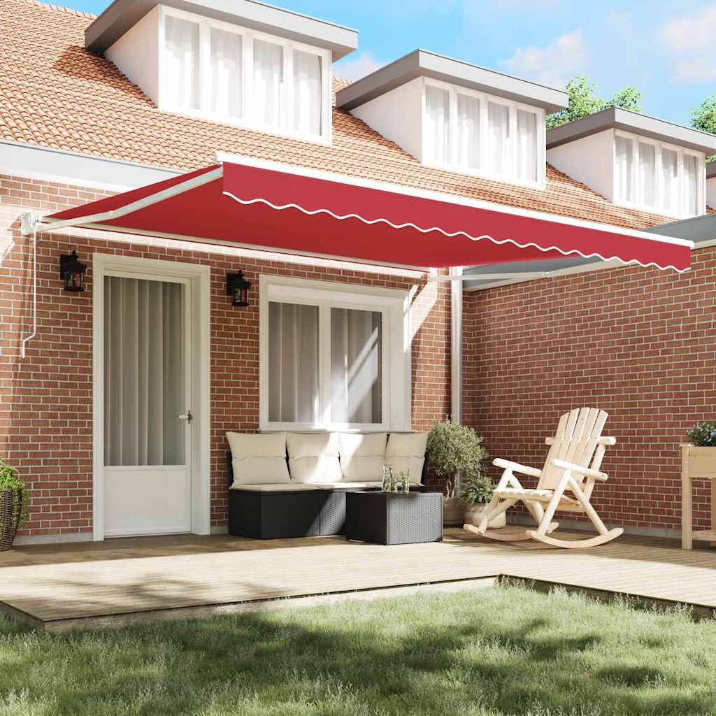 Cortina Retractabilă Manual Roșu 400 × 300 cm țesătură GartenMobel Dekor