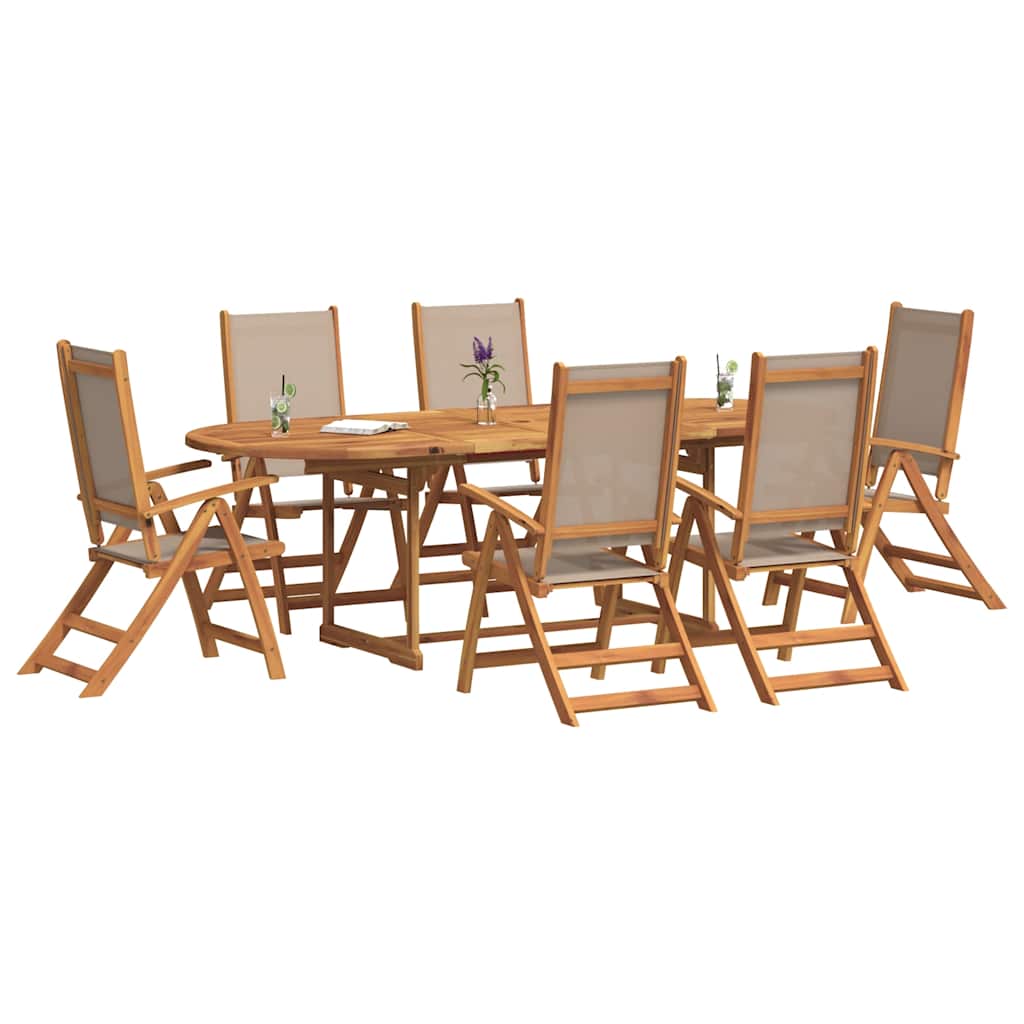 Set mobilier de grădină, 7 piese, lemn masiv acacia/textilenă GartenMobel Dekor
