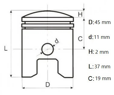 SET PISTON CHINA 5200, Elefant