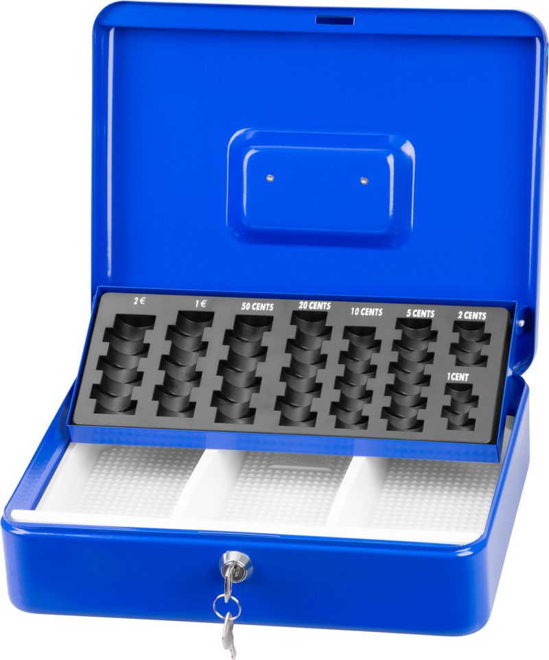 Casetă metalică CashBox pentru bani și monede, 30x25x8,8 cm