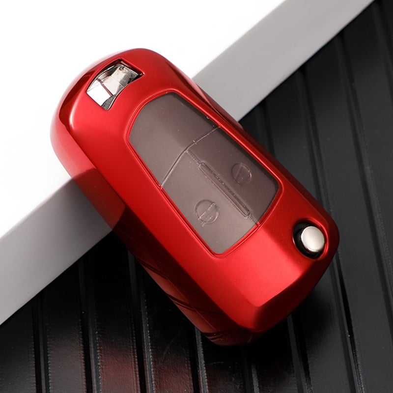 Husă cheie briceag Opel Astra H/Corsa D, TPU+PC, roșie, protecție premium