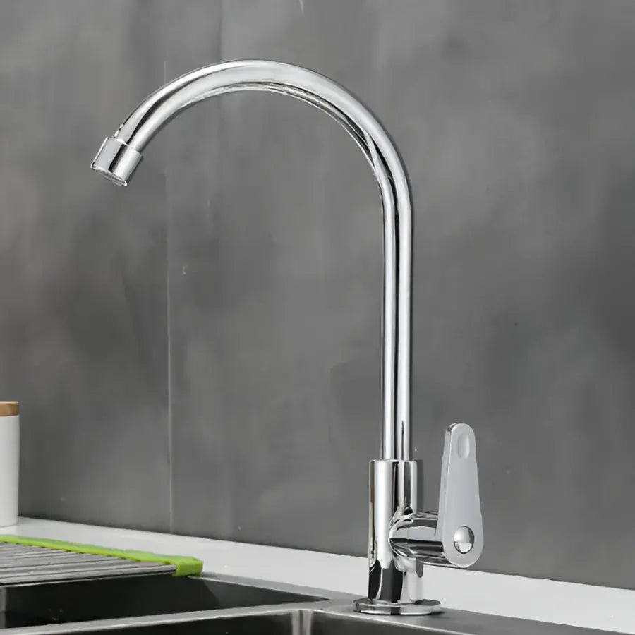 Baterie pentru apă rece din inox cromat, cu pipă rotativă înaltă, WH511