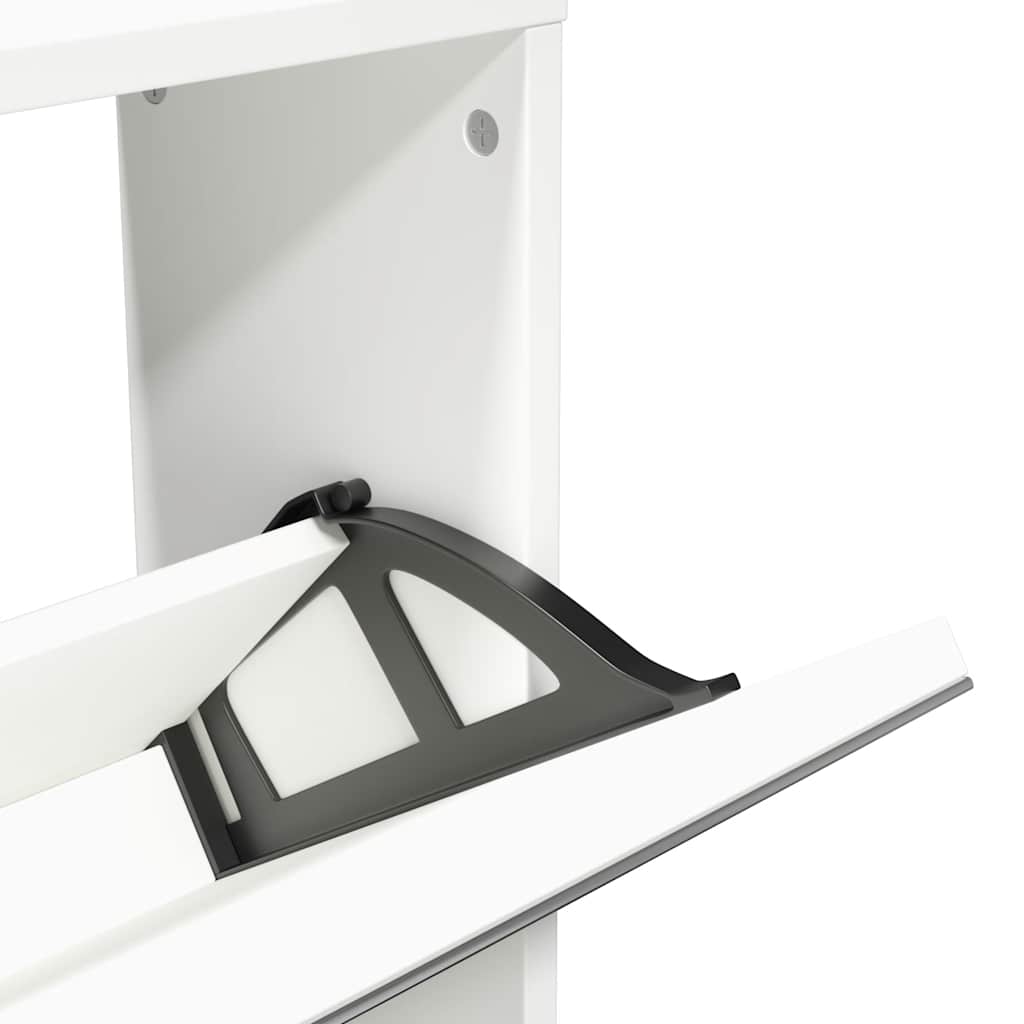 Pantofar cu 5 niveluri și oglindă, alb, 63 x 17 x 169,5 cm GartenMobel Dekor