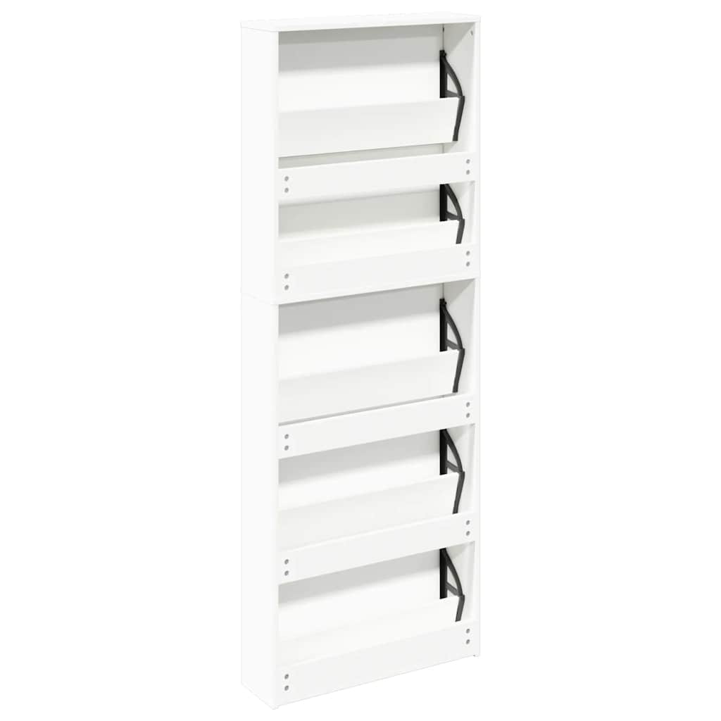 Pantofar cu 5 niveluri și oglindă, alb, 63 x 17 x 169,5 cm GartenMobel Dekor