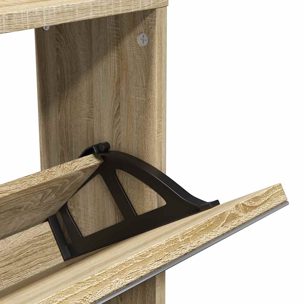 Pantofar cu 5 niveluri și oglindă, stejar, 63 x 17 x 169,5 cm GartenMobel Dekor