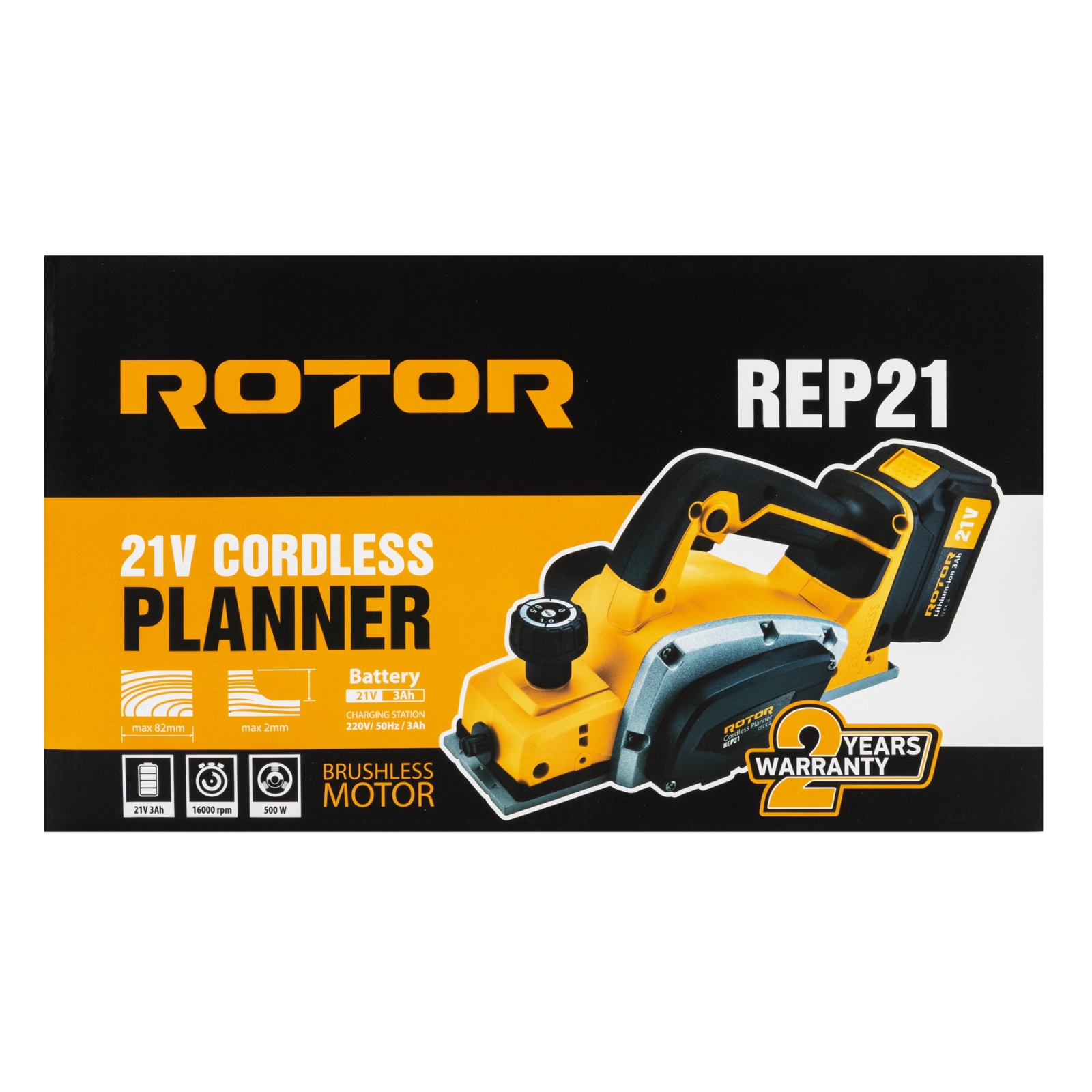 Rindea pe acumulator ROTOR REP21 21V 3Ah, brushless, 82 mm, 16000 rpm