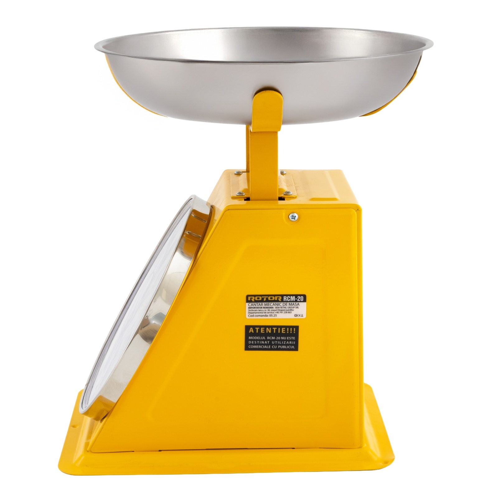 Cantar mecanic de masa Rotor RCM-20, 20 kg, cu bol din inox Ø25 cm