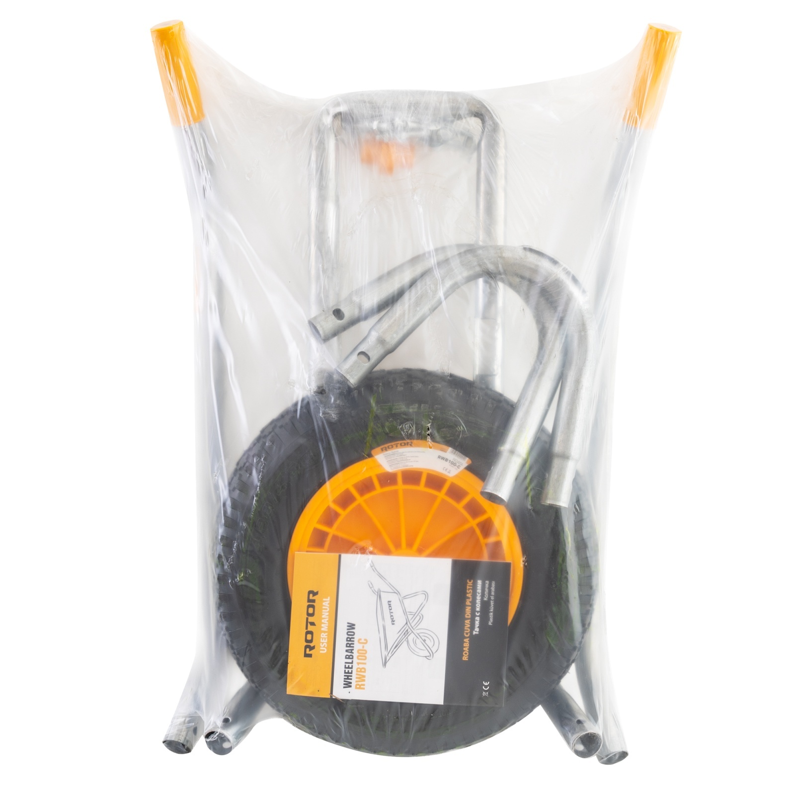 Roabă ROTOR RWB100-C 100 L cuvă din plastic și roată pneumatică