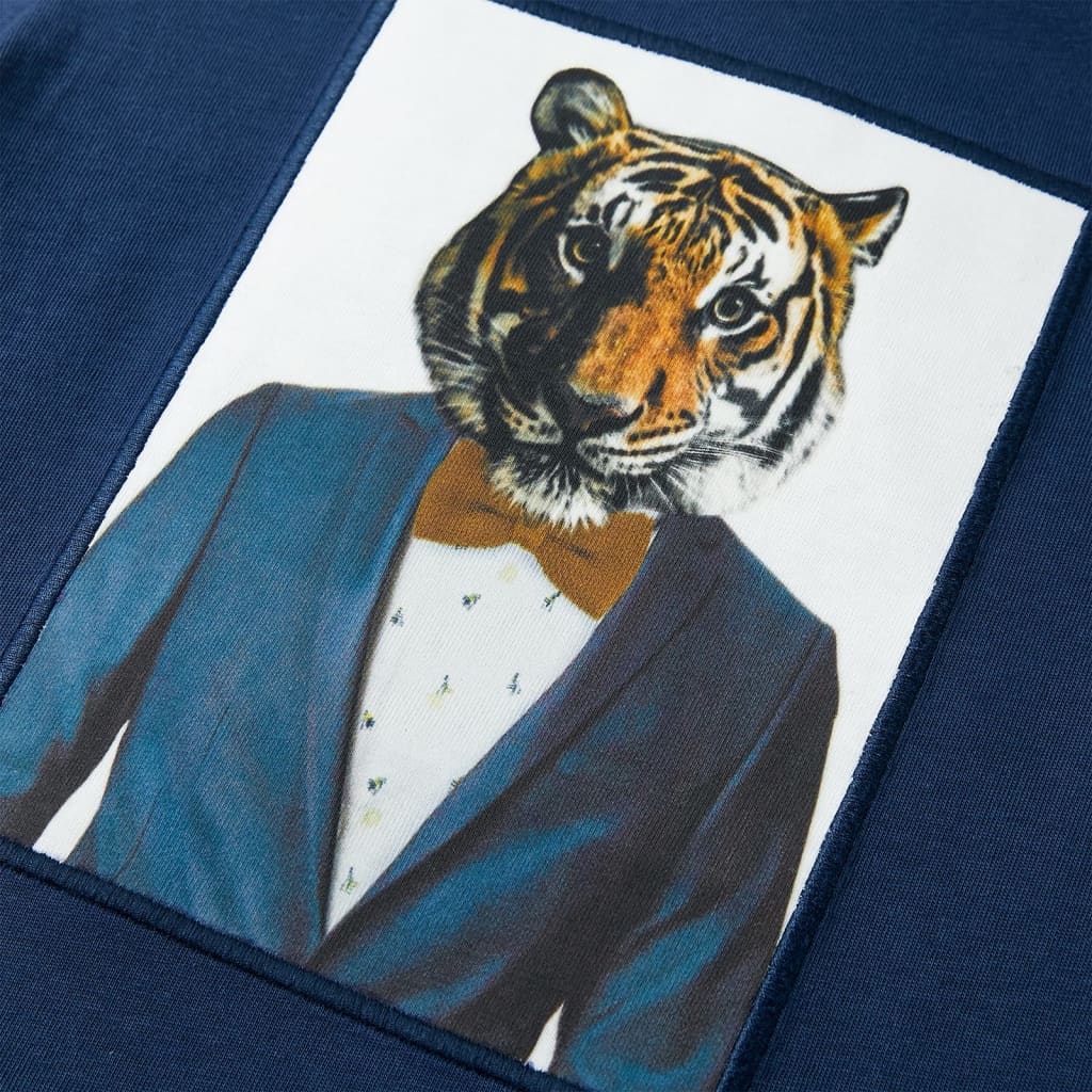 Tricou pentru copii cu mâneci scurte, albastru închis, 128 GartenMobel Dekor