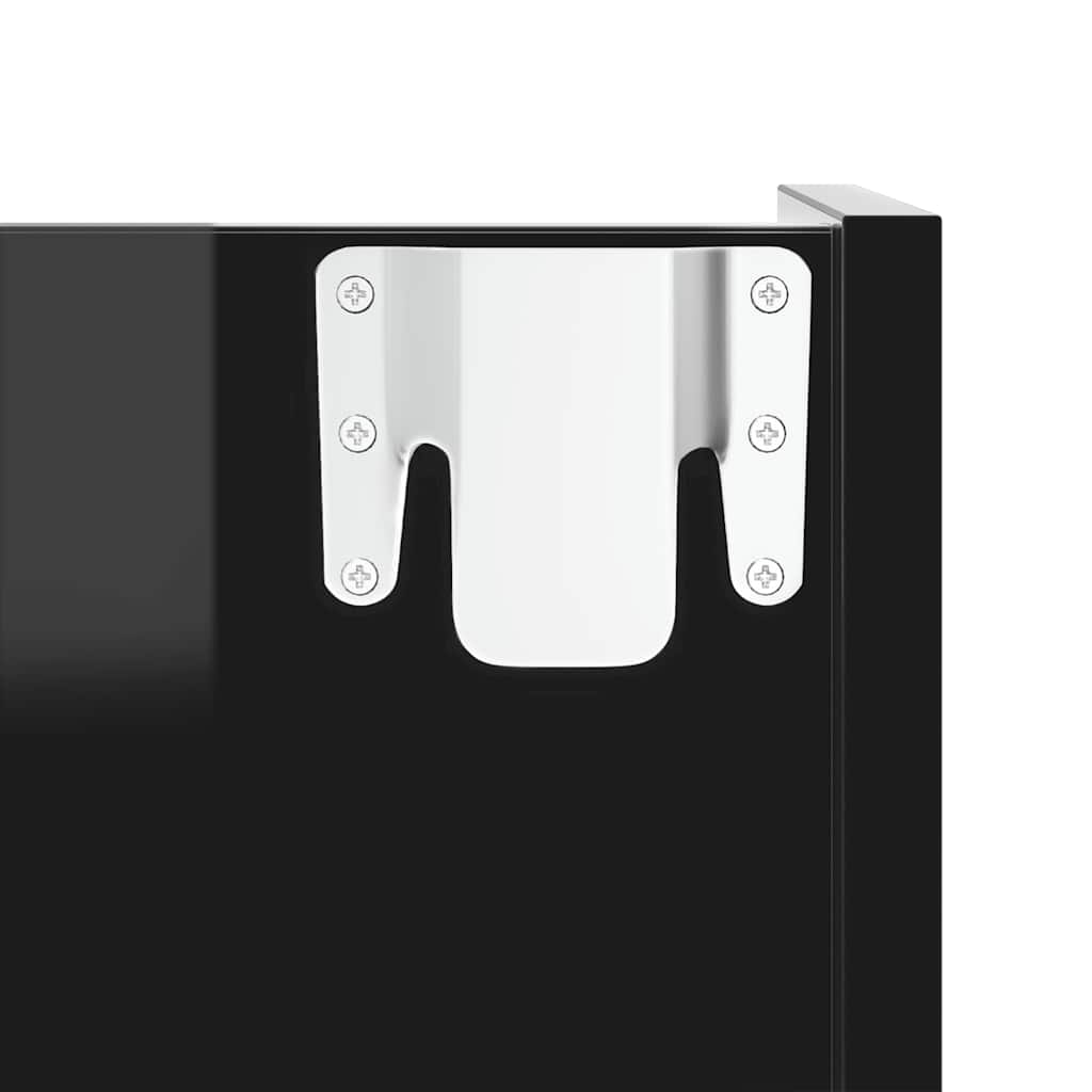 Pantofare de perete, 2 buc., negru extralucios, 60x18x90 cm PAL GartenMobel Dekor