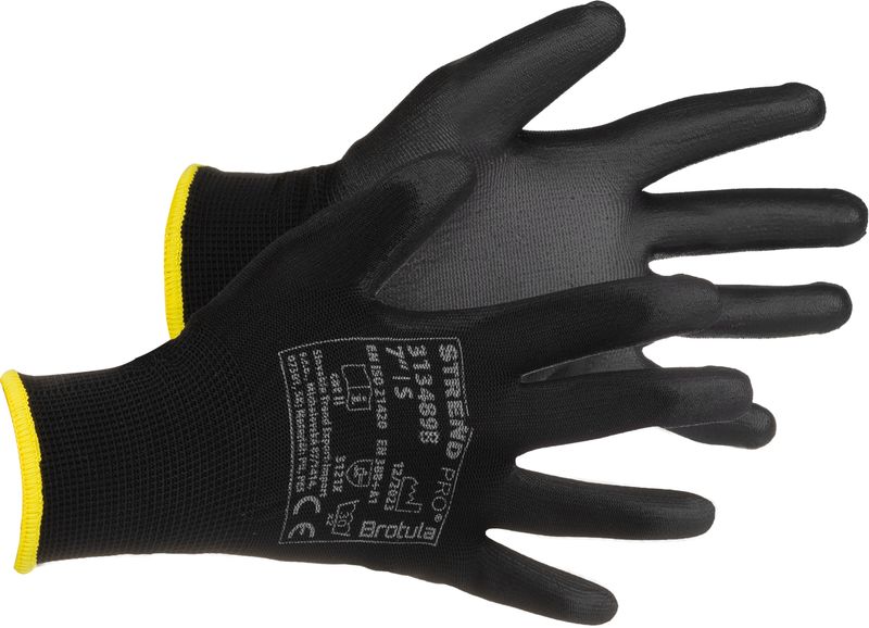 Mănuși de grădină Brotula Black 07/S, New Edition, cu palmă PU, blister