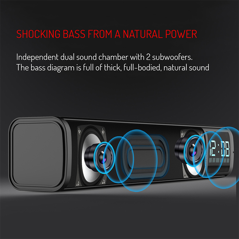 Boxă Bluetooth cu ceas și alarmă Adler AD 1191, stereo 10W, USB/SD/AUX