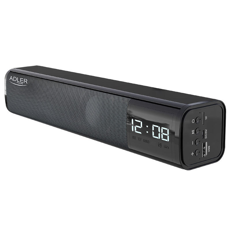 Boxă Bluetooth cu ceas și alarmă Adler AD 1191, stereo 10W, USB/SD/AUX