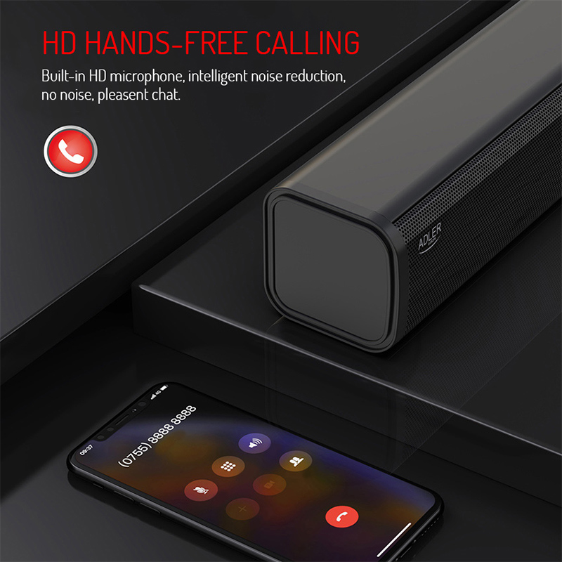 Boxă Bluetooth cu ceas și alarmă Adler AD 1191, stereo 10W, USB/SD/AUX