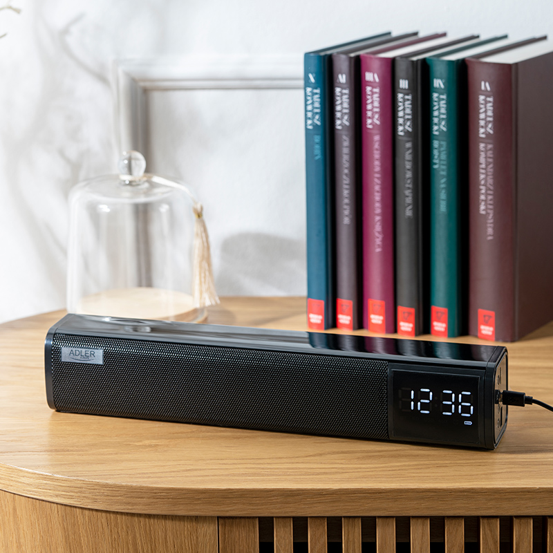 Boxă Bluetooth cu ceas și alarmă Adler AD 1191, stereo 10W, USB/SD/AUX