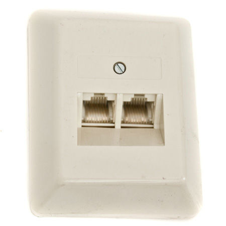 Priză ISDN dublă 8P4C, montaj aparent, pentru conexiuni telefonice