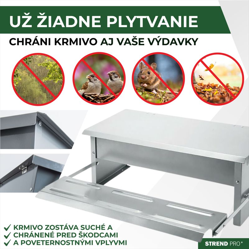 Hranitor automat pentru gaini Strend Pro, cu pedala, 5 kg, otel zincat