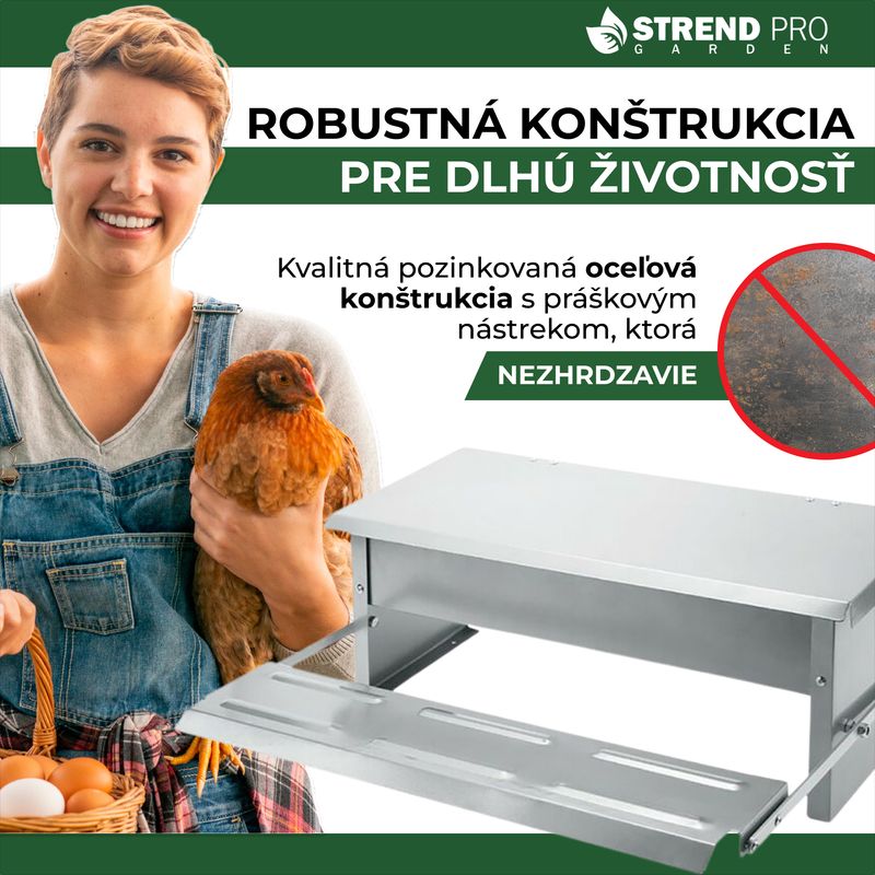 Hranitor automat pentru gaini Strend Pro, cu pedala, 5 kg, otel zincat