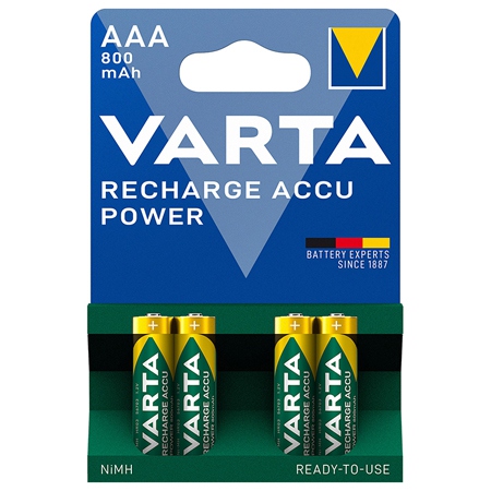 Acumulatori AAA Varta 800 mAh NiMH, reîncărcabili, blister 4 bucăți