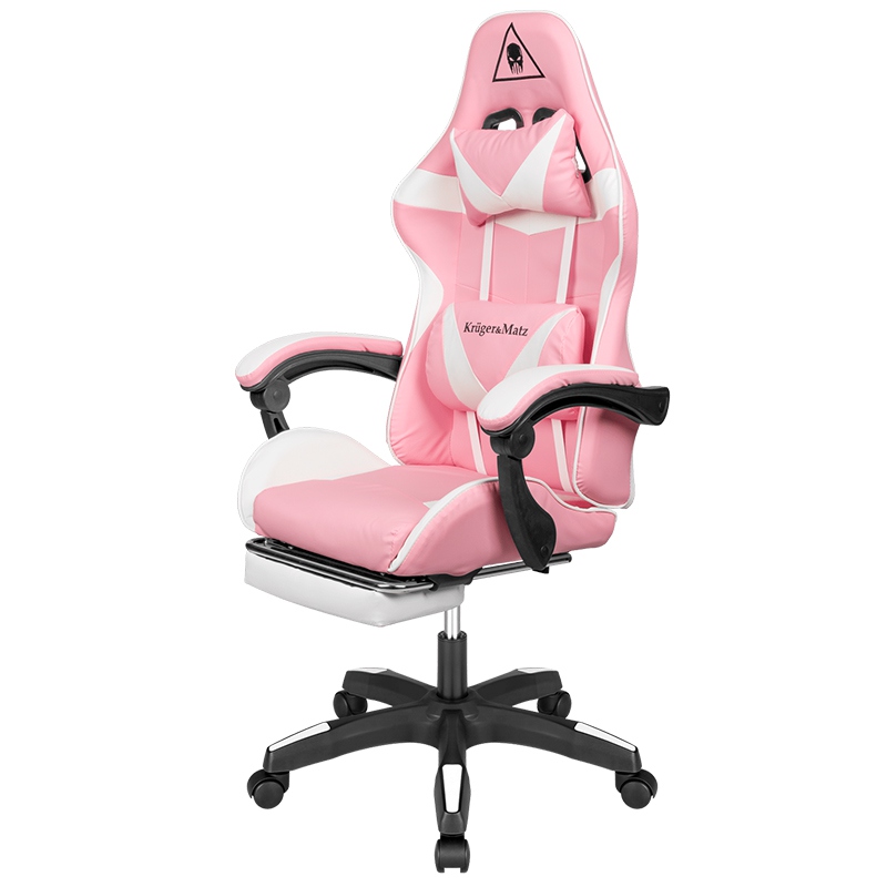 Scaun gaming Kruger&Matz GX-150 roz, spatar 145° si suport 150 kg