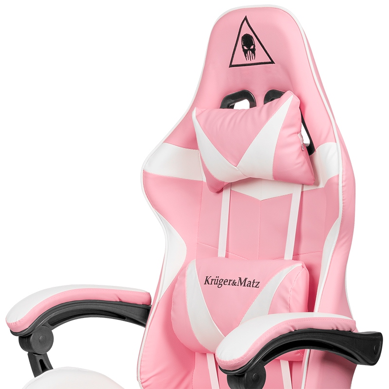 Scaun gaming Kruger&Matz GX-150 roz, spatar 145° si suport 150 kg