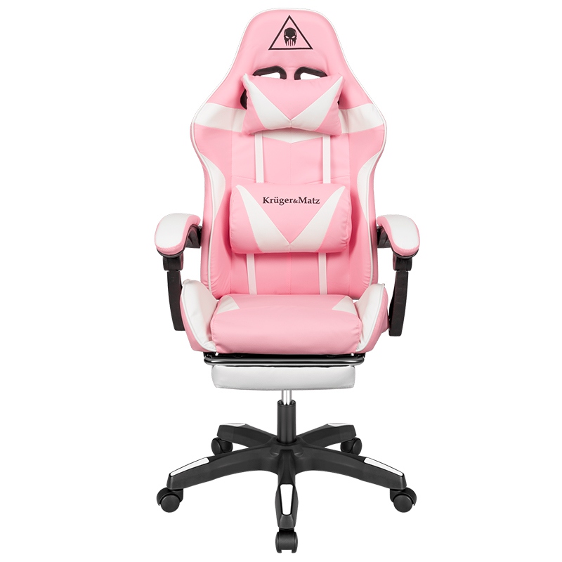 Scaun gaming Kruger&Matz GX-150 roz, spatar 145° si suport 150 kg