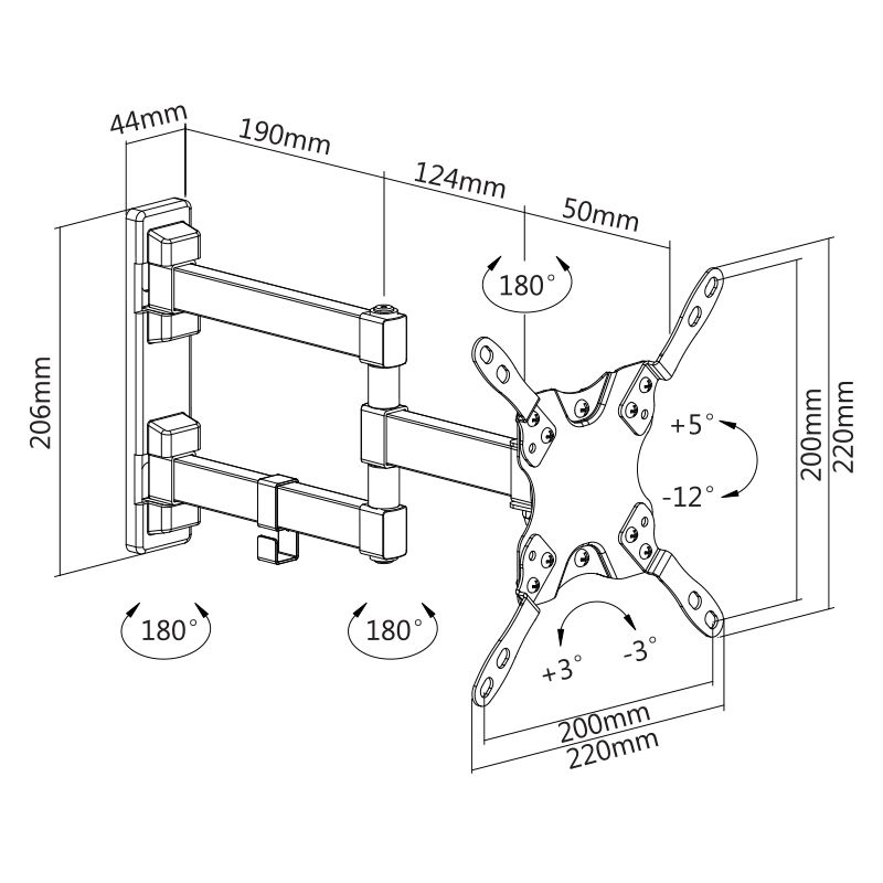 Suport TV universal de perete 13–42 inch, rabatabil, Kruger&Matz
