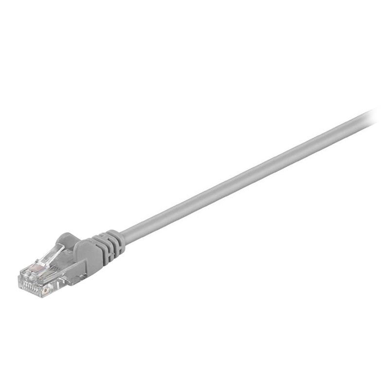 Cablu patchcord UTP Cat5e 2 m gri Emtex pentru conexiuni LAN stabile