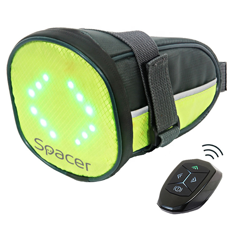 Geantă de șa pentru bicicletă Spacer cu semnalizare LED și telecomandă