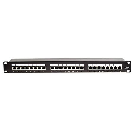 Patch panel 24 porturi RJ45 Cat5e FTP, 1U pentru rack 19