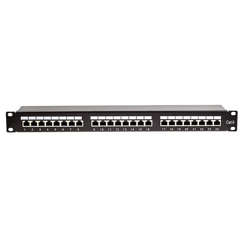 Patch panel 24 porturi RJ45 Cat5e FTP, 1U pentru rack 19