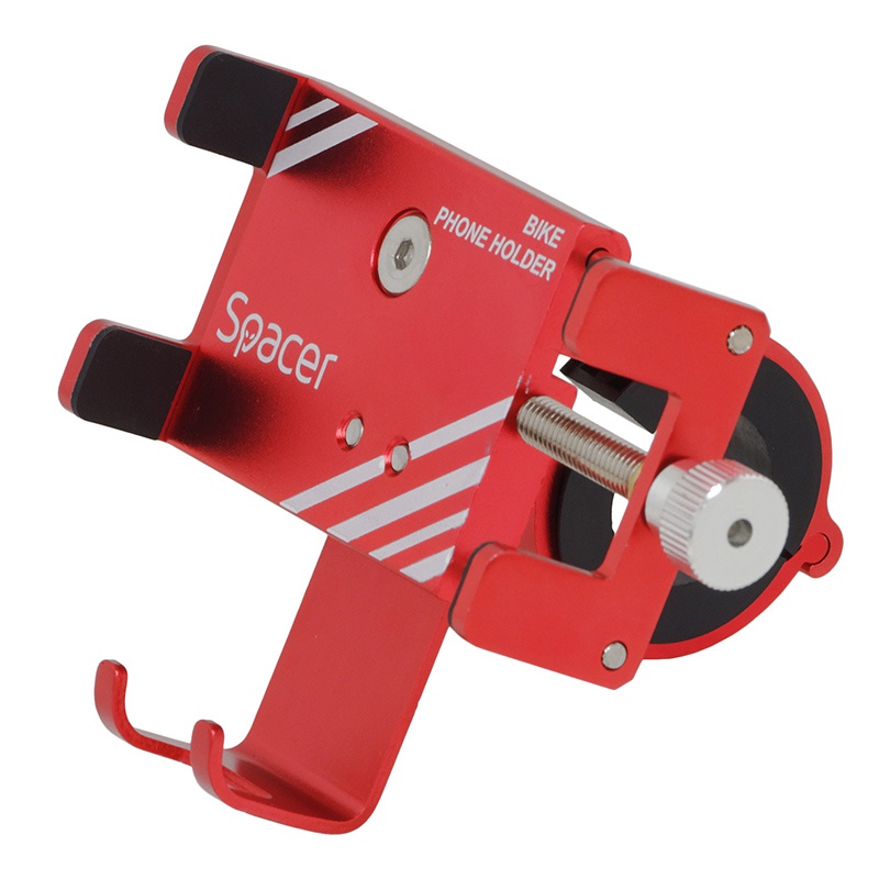 Suport telefon pentru bicicletă, metalic, roșu, Spacer – prindere sigură