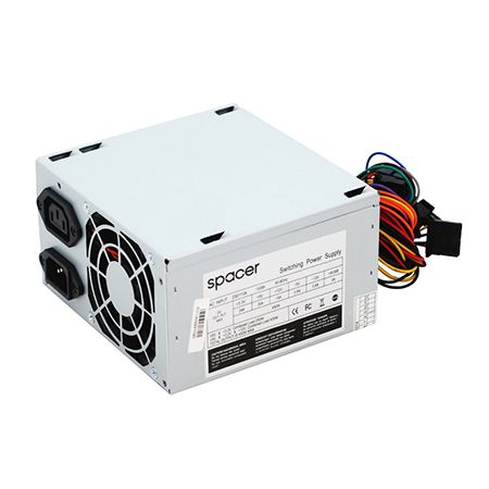 Sursă de alimentare PC Spacer 500W, ventilator 1x și conectori SATA/Molex