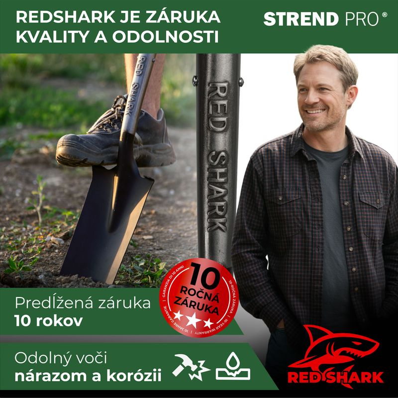 Lopată drenaj îngustă Strend Pro Premium RedShark, 1280 mm, mâner D