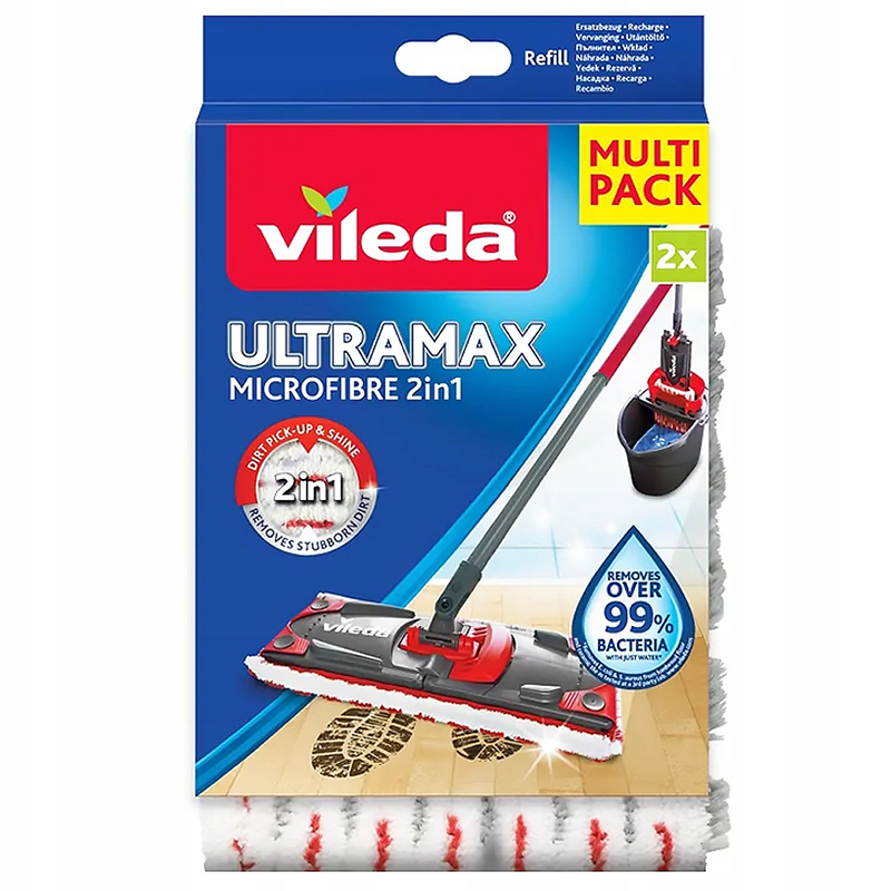 Rezerve mop Vileda Ultramax, set 2 bucăți, lavete microfibră