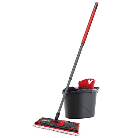 Set mop Vileda Ultramax cu găleată cu pedală și mop plat din microfibră