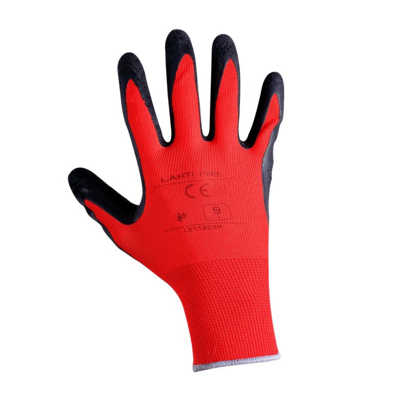 Set 12 mănuși de protecție latex pe poliester, mărimea 10 (XL), Lahti Pro